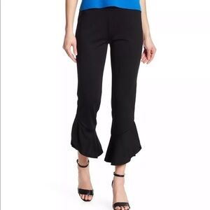 Abound Black Knit Ruffle Hem Knit Crop Pants